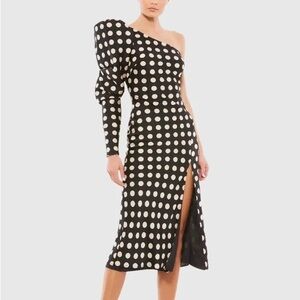 (335) ❤️ BNWT MAC DUGGAL One-Shoulder Polka Dot Dress #26651